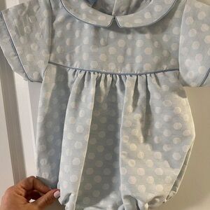 Bella bliss Blue Polka Dot Baby Romper